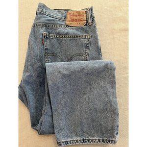 Levi's, 505 Straight Fit, Men's Denim Blue Jeans, Size 36 x30